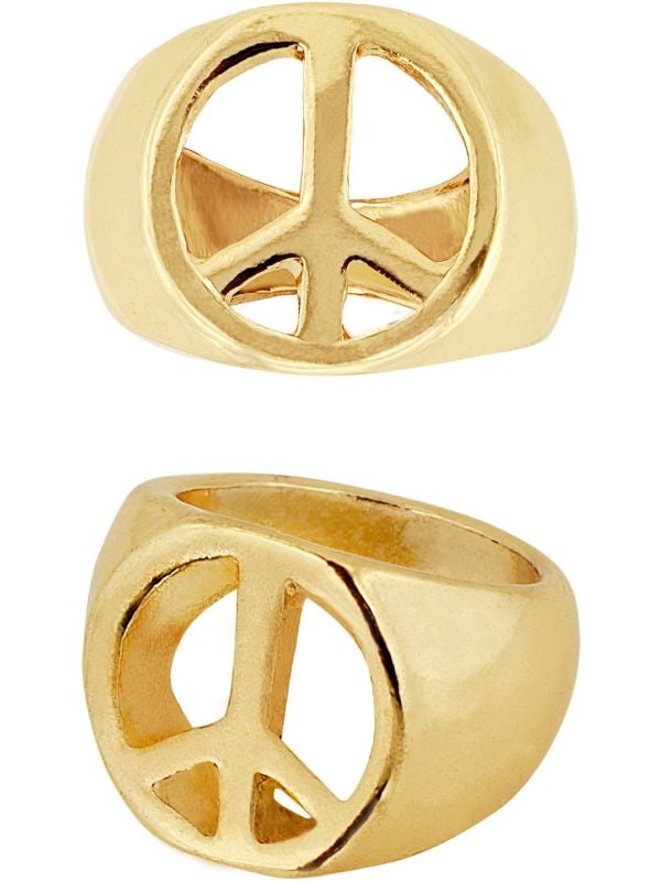 Gouden hippie peace ring