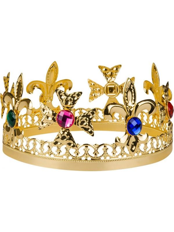 Gouden koning kroon met edelstenen
