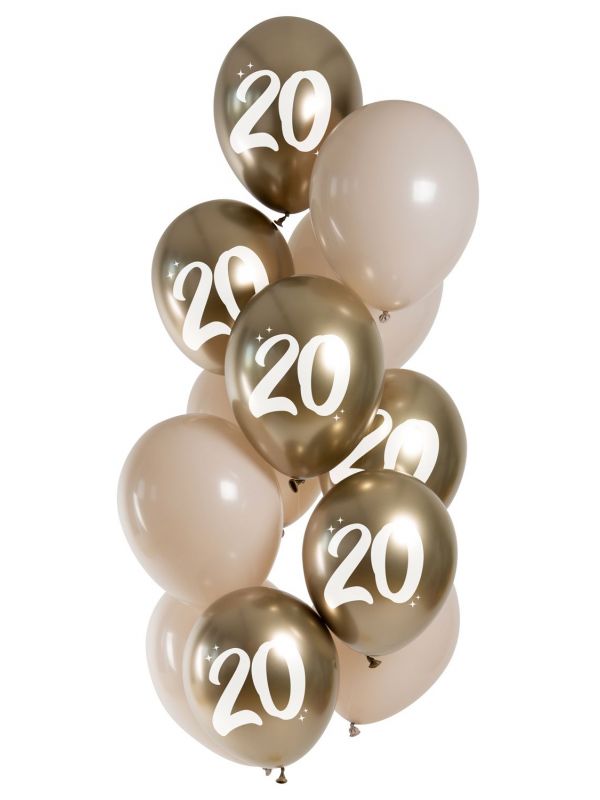 Gouden latte ballonnen 20 jaar