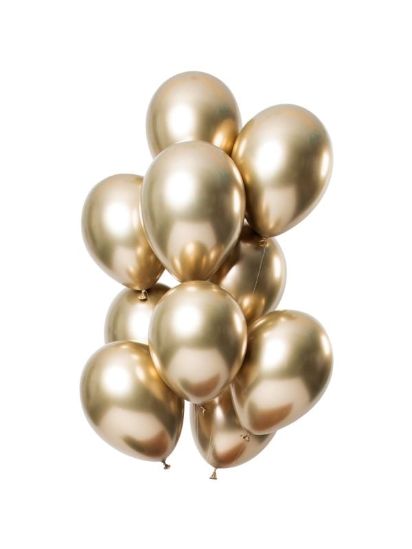 Gouden mirror effect ballonnen 12 stuks