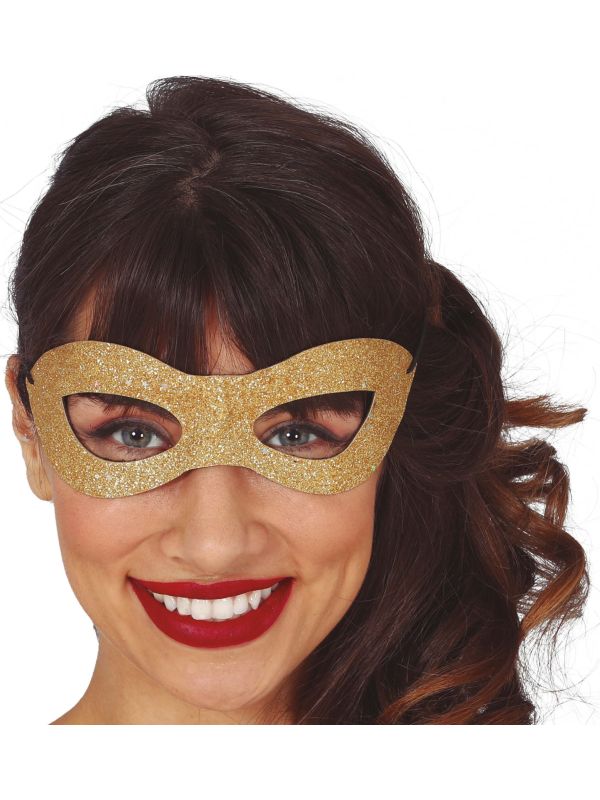 Gouden oogmasker met glitters