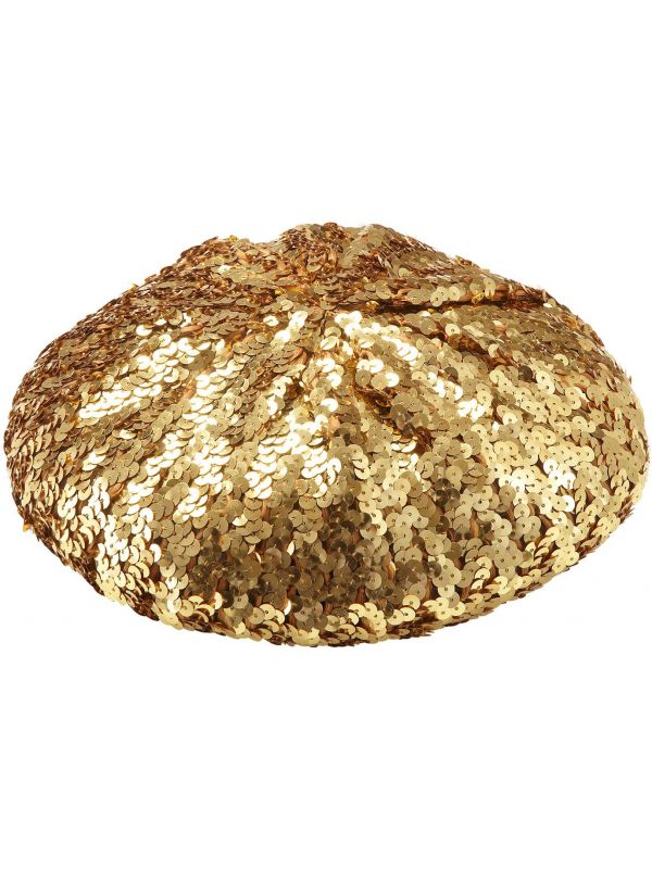 Gouden pailletten baret