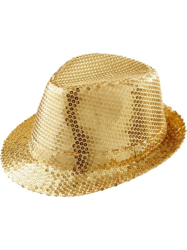 Gouden pailletten hoed