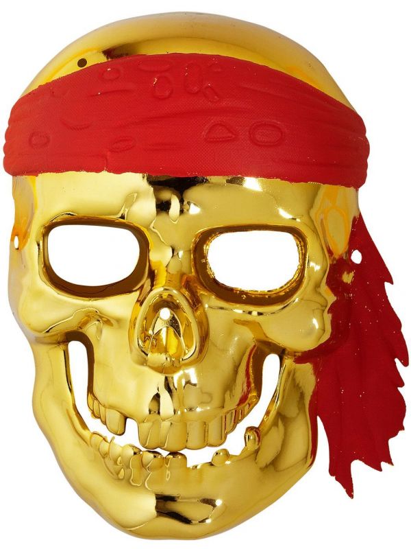 Gouden piraten schedelmasker