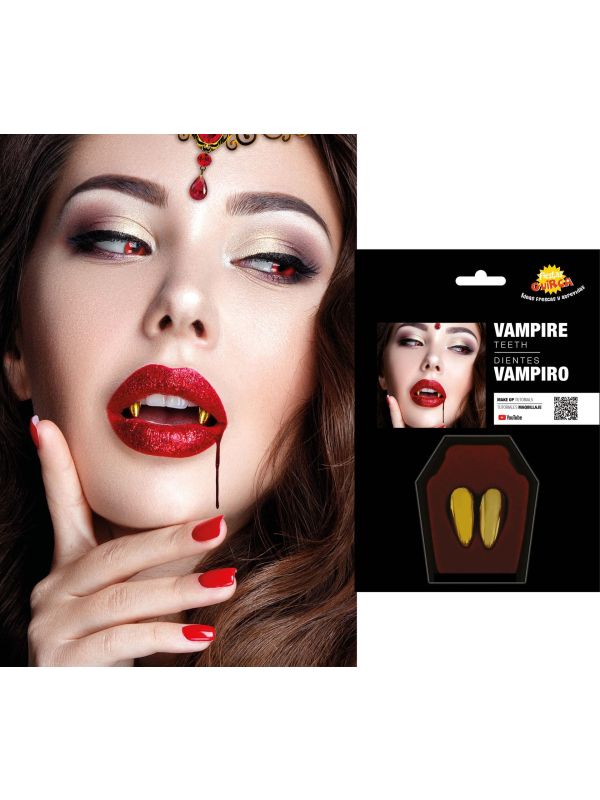 Gouden vampier hoektanden halloween main product photo