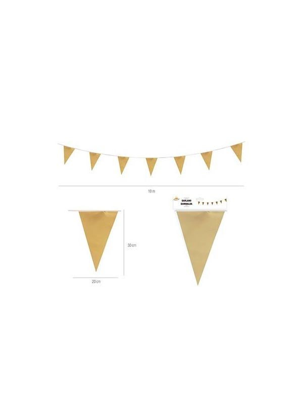Gouden vlaggetjes 10 meter 20 x 30 cm main product photo