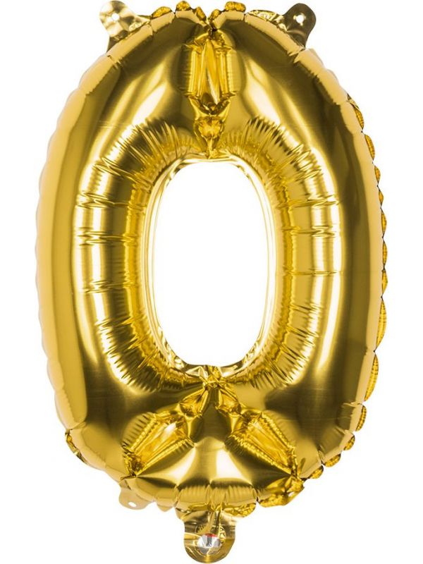 Gouden XL folieballon cijfer 0