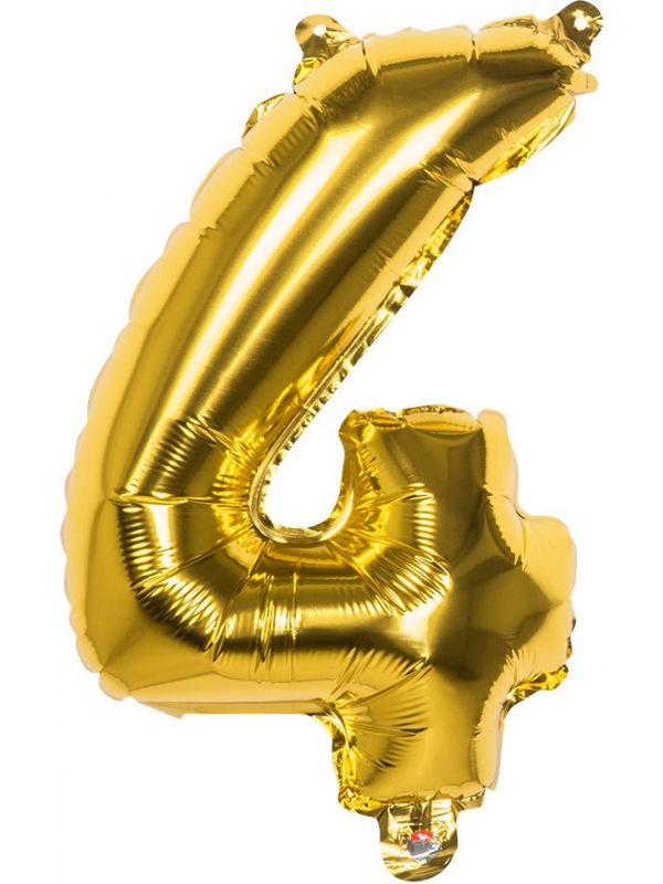 Gouden XL folieballon cijfer 4