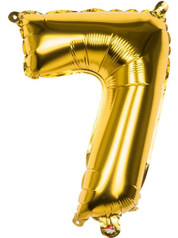 Gouden XL folieballon cijfer 7
