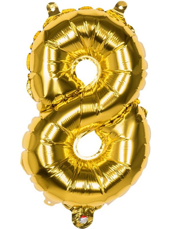 Gouden XL folieballon cijfer 8