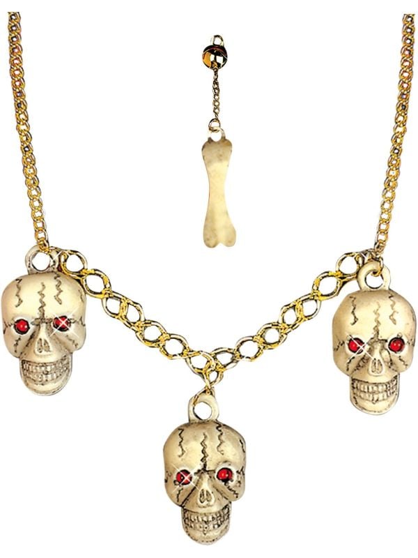 Grim reaper ketting en oorbellen