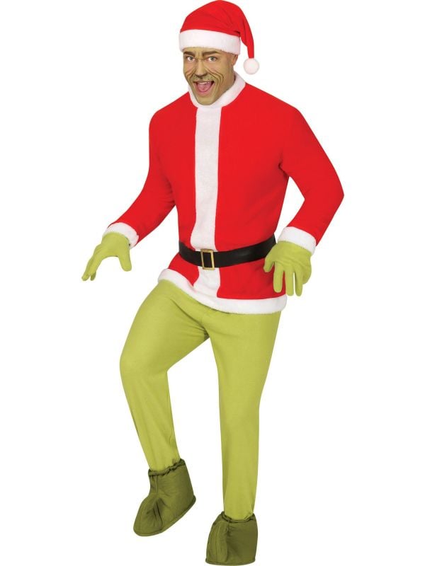 Grinch kerstman kostuum volwassenen main product photo