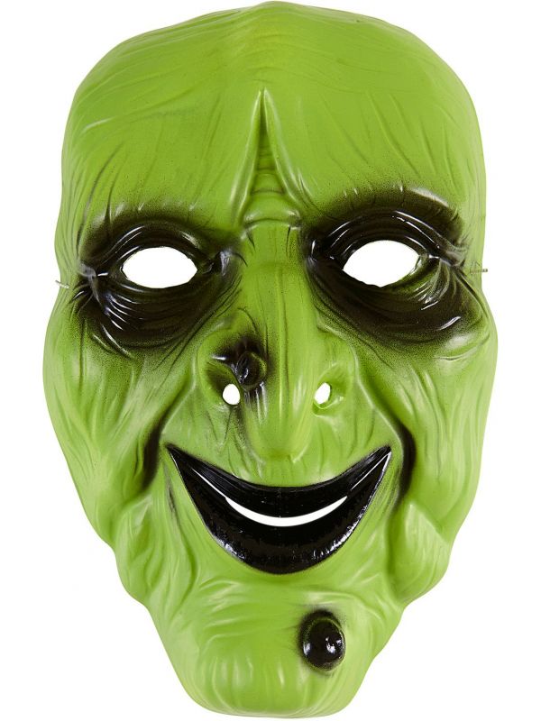 Groen heksen masker