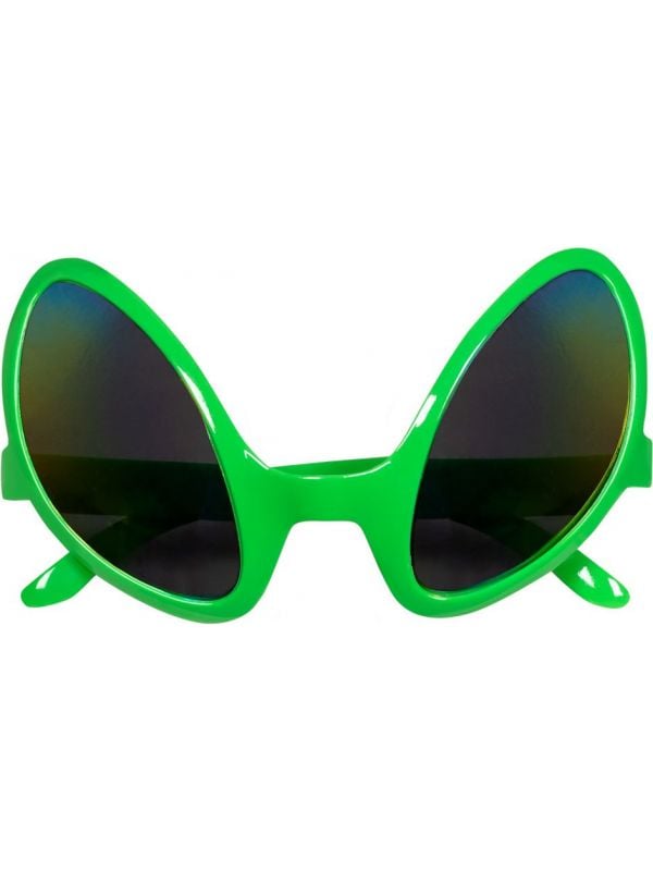 Groene alien feestbril