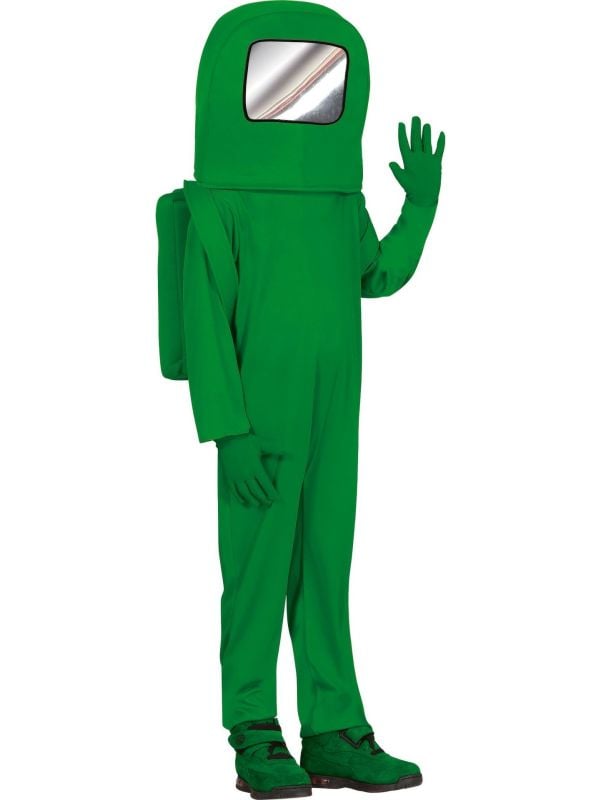 Groene Among Us outfit kind