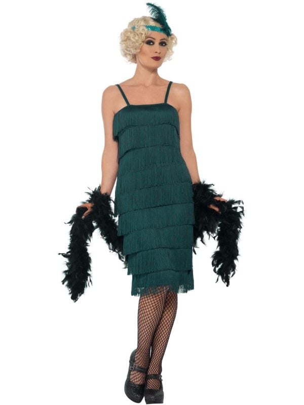 Groene flapper Charleston jurk