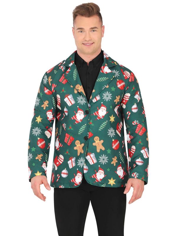 Groene foute kerstblazer heren main product photo