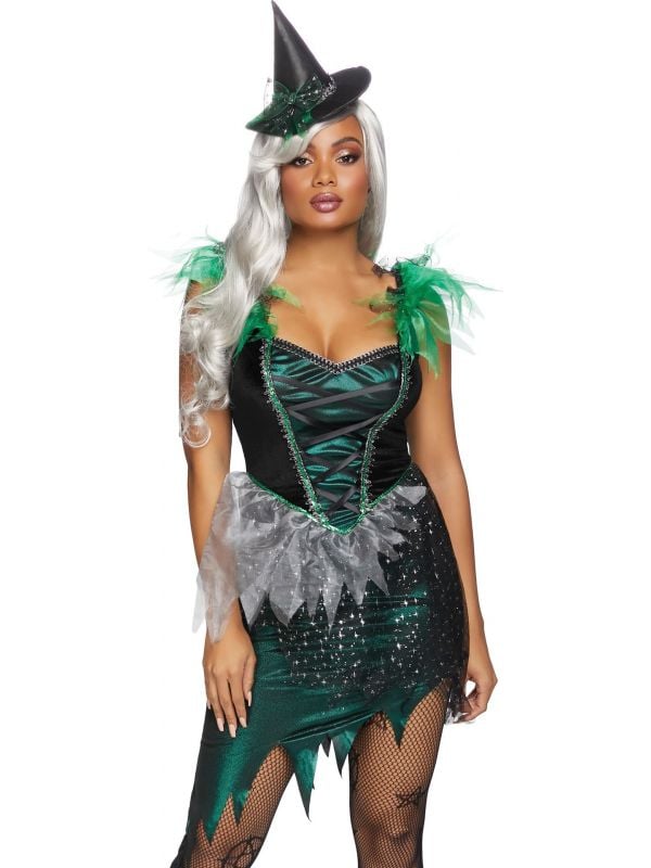 Groene Heks jurk Halloween