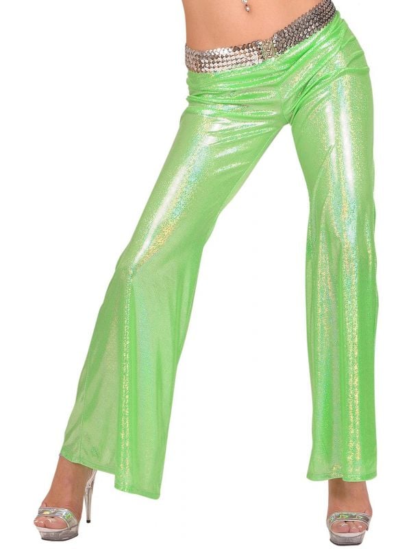 Groene holografische disco broek