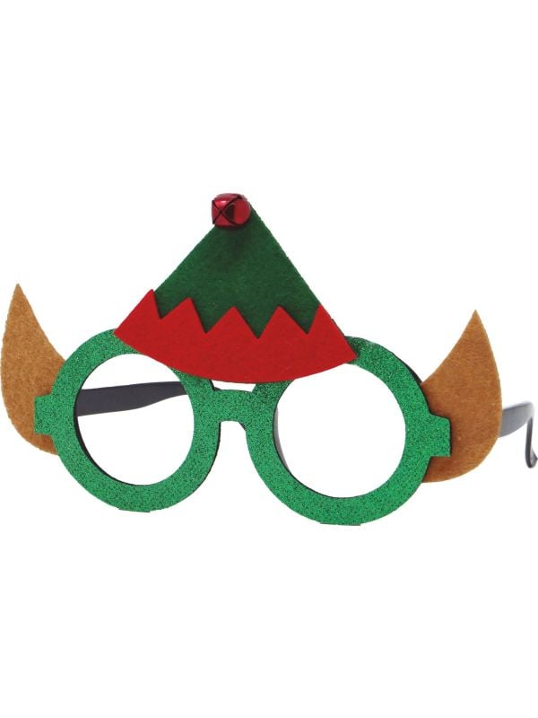 Groene kerst elf bril