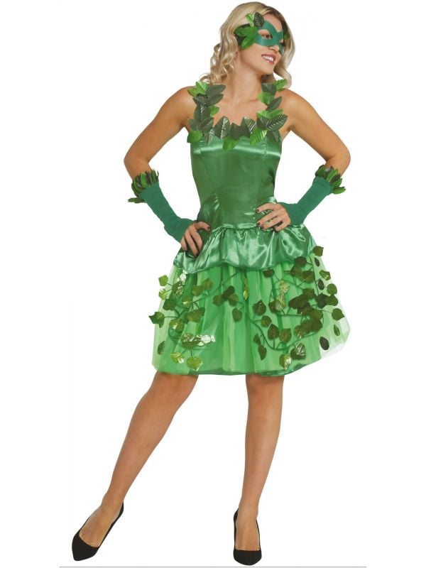Groene natuur jurk blad outfit dames