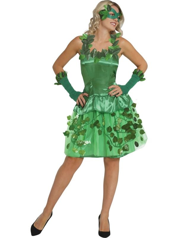 Groene natuur jurk blad outfit dames