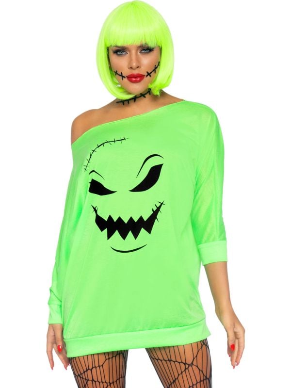 Groene off shoulder pompoen jurk