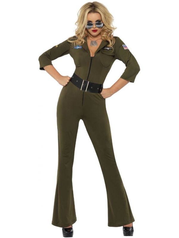 Groene Top Gun dames outfit