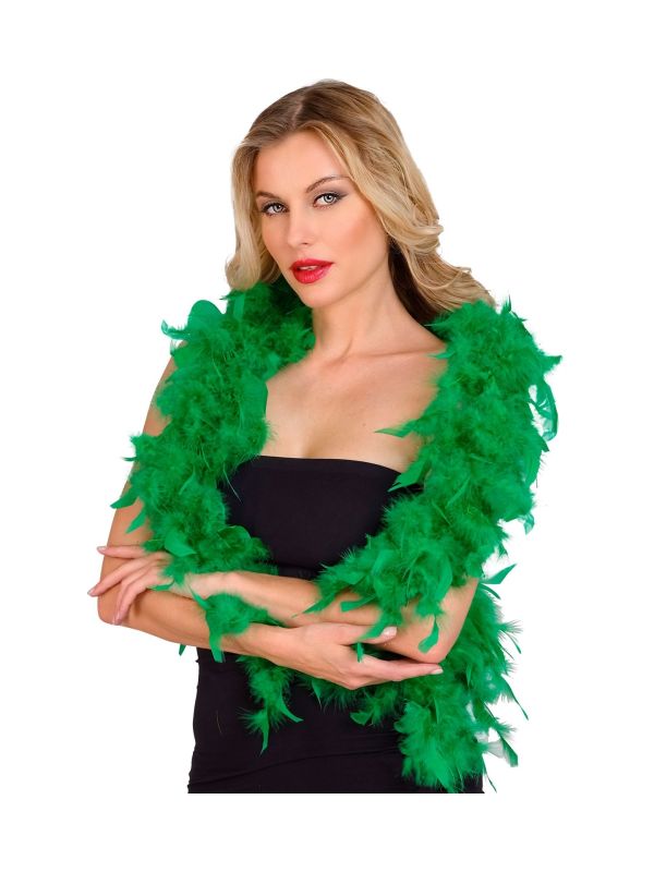 Groene veren luxe boa