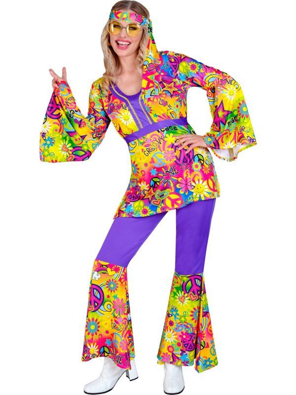 Groovy hippie pak gekleurd vrouwen