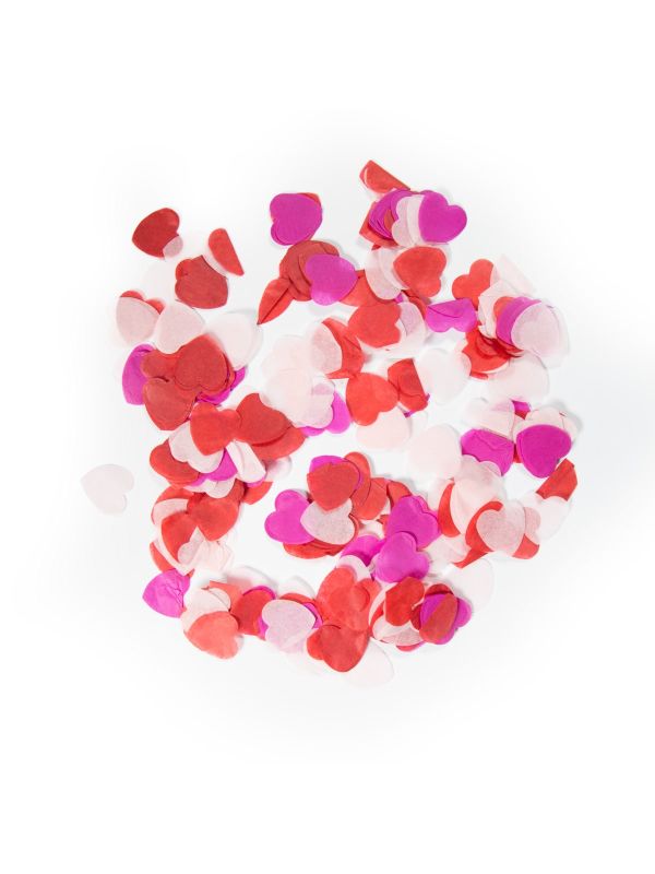 Grote hartjes confetti multi roze 14 gram