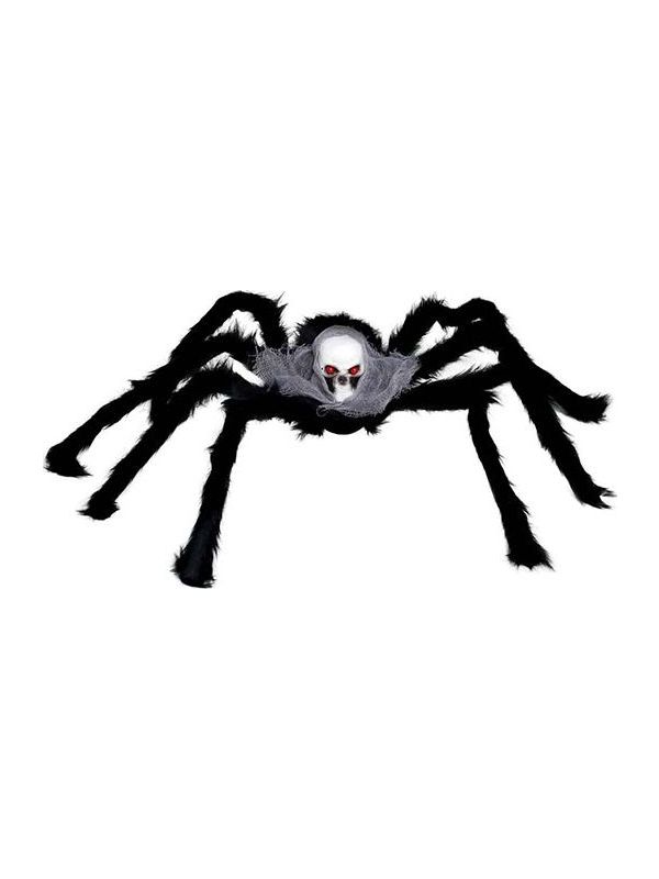 Grote spin met doodshoofd halloween 70 cm