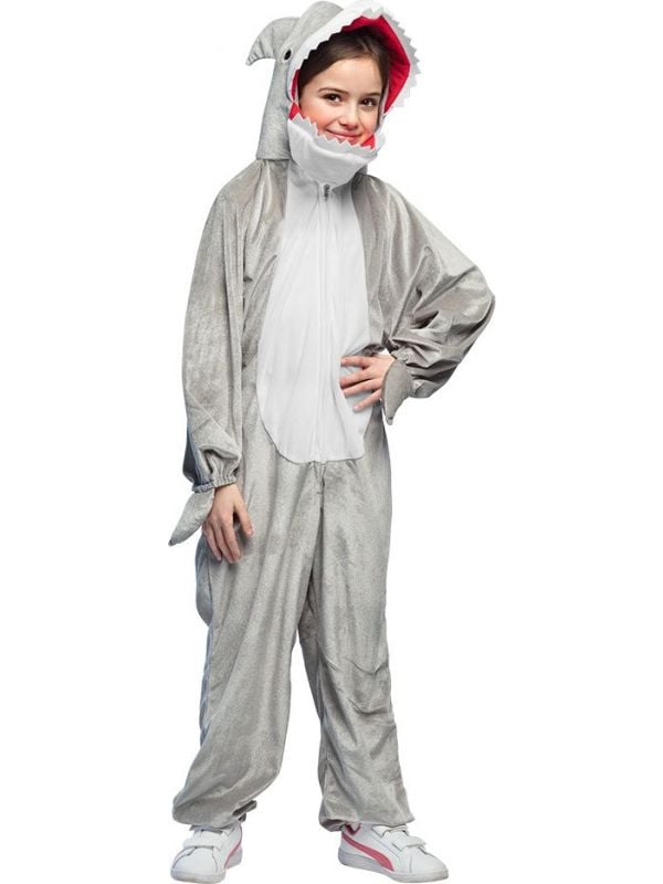 Haai kostuum grijs kinderen 140cm