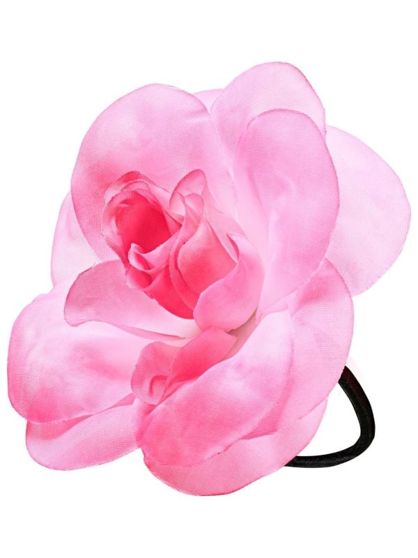 Haarelastiek bloem roze
