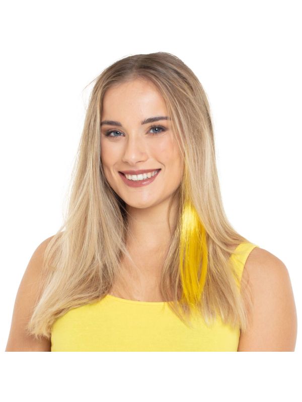 Hair extension neon geel