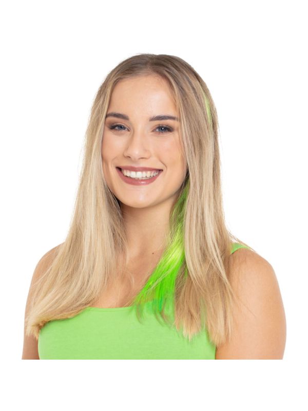 Hair extension neon groen