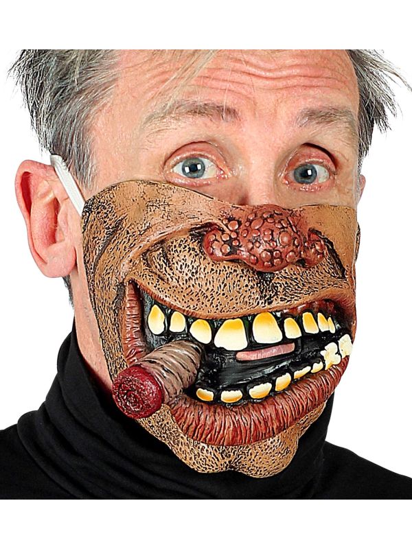 Halfmasker met grote sigaar