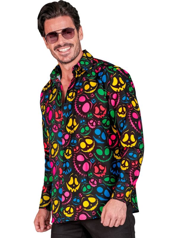 Halloween blouse neon spoken mannen