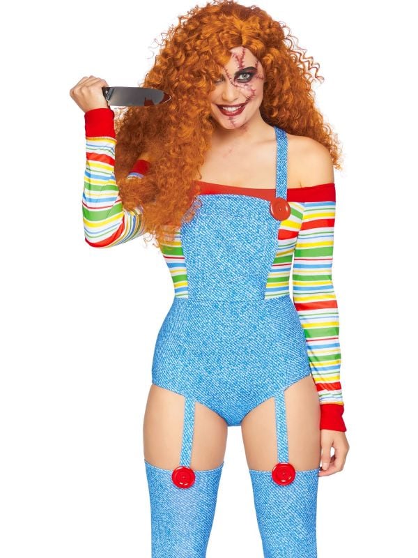 Halloween chucky jumpsuit dames