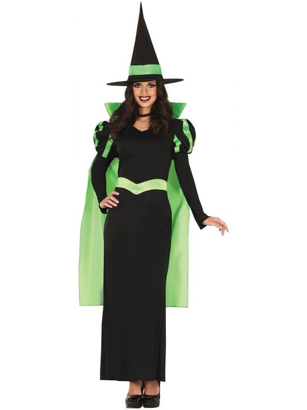 Halloween groene boze heks jurk dames