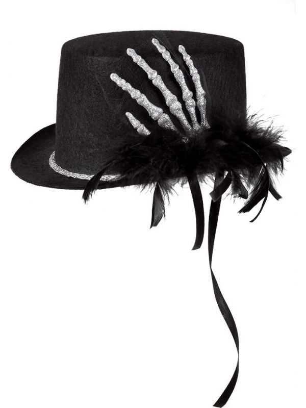Halloween hoed met skelet hand