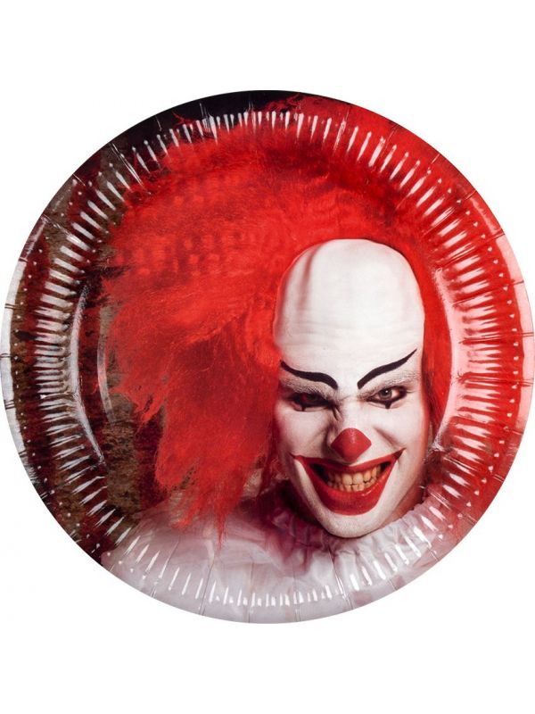 Halloween horror clown bordjes 6x