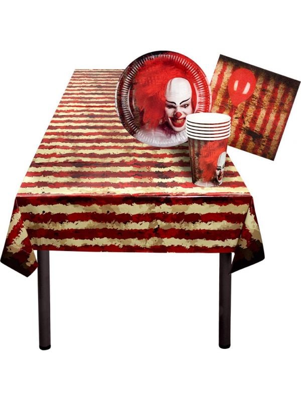 Halloween horror clown tafelset
