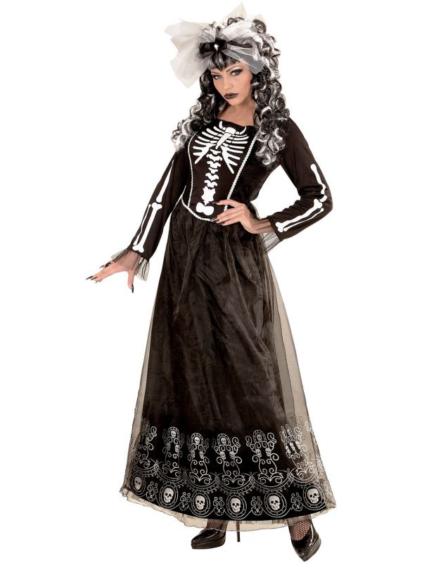 Halloween jurk skelet dames