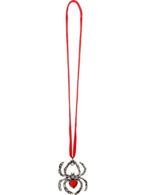 Halloween ketting rood met spin