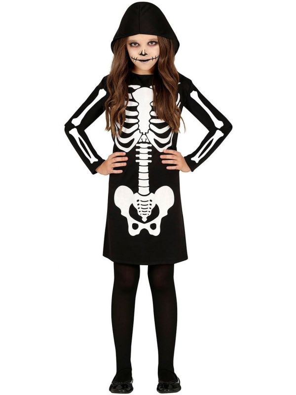 Halloween kort skelet jurkje kind