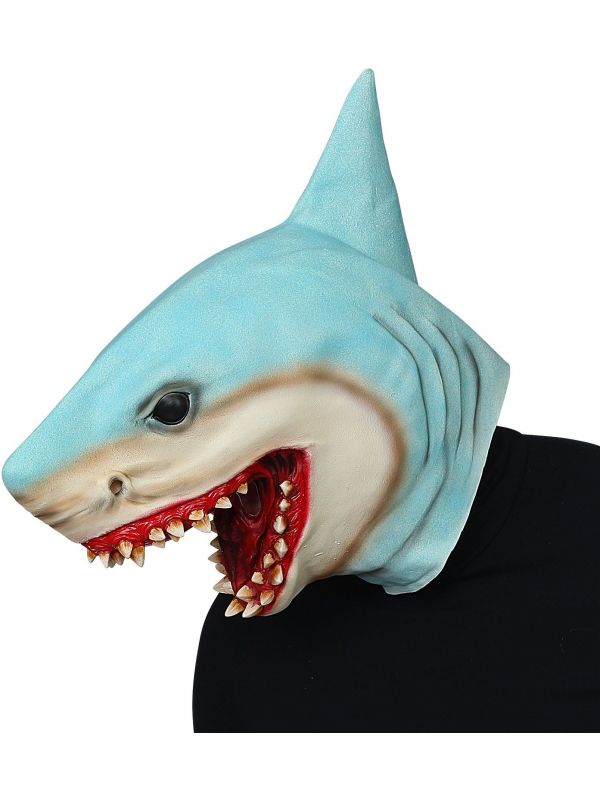 Halloween masker haai blauw