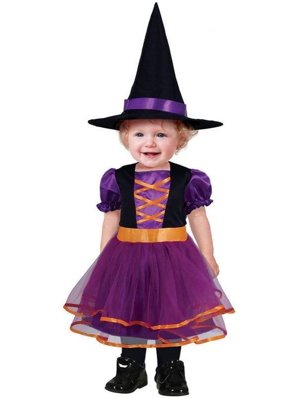 Halloween paarse heks jurkje baby