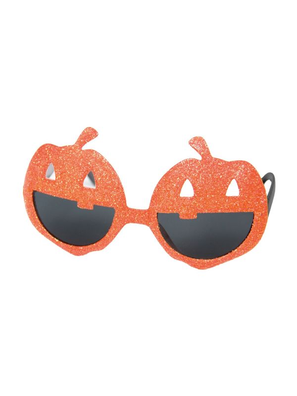 Halloween pompoen glitter bril