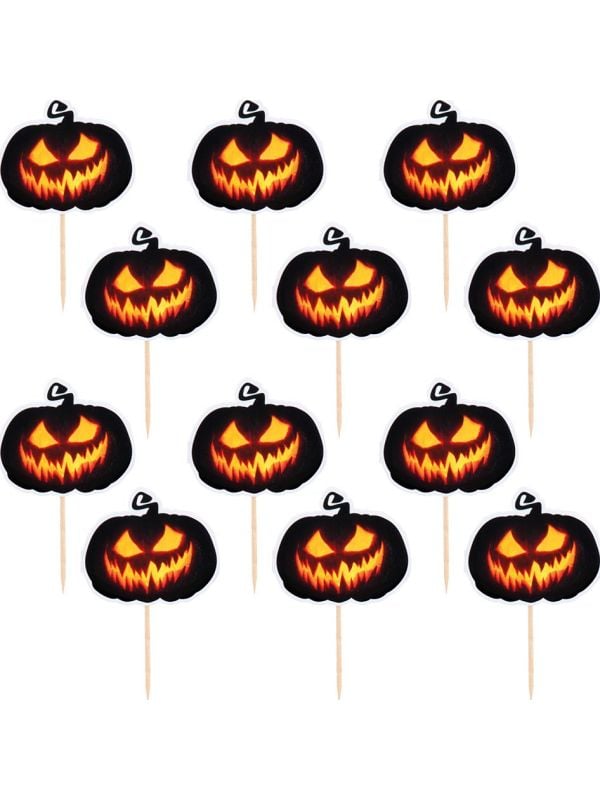 Halloween pompoen prikkers 12x